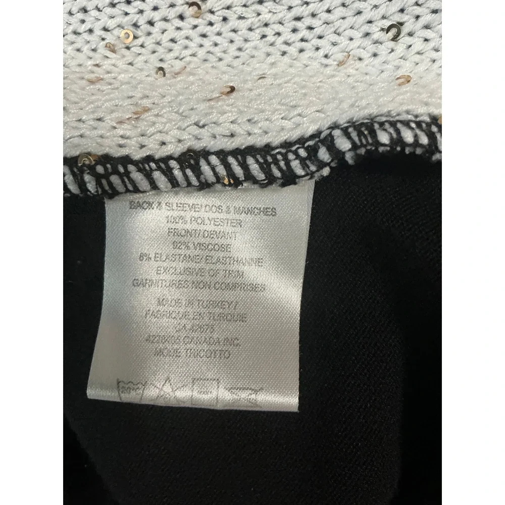 Tricotto Womens Large Black Red Hat Sequin Graphic Long Sleeve Knit Top Turkey - Picture 9 of 11